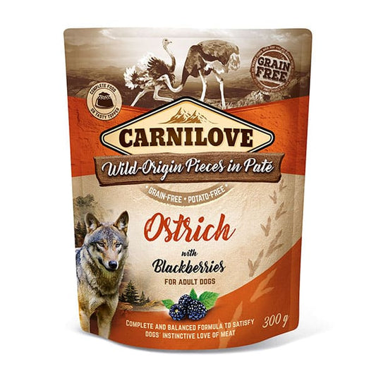 Carnilove Dog Wet Food Pouch | Ostrich With Blackberries 300g