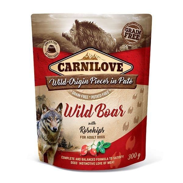 Carnilove Dog Wet Food Pouch | Wild Boar With Rosehip 300g